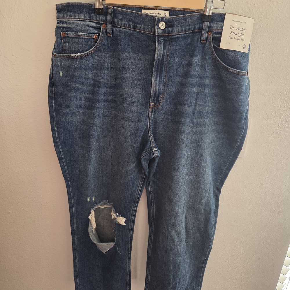 Distressed Blue Jeans